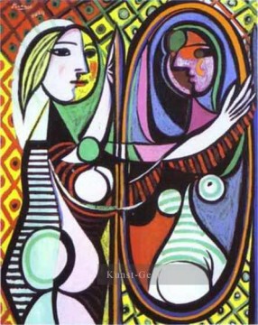 Mädchen vor einem Spiegel 1932 Kubismus Ölgemälde